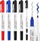 5-Pack Alcohol-Resistant Laboratory Markers – Dual-Head Permanent Freezer Pens with 0.5mm Fine & 1.0mm Marker Tips, Black, Red, Blue – Industrial, Lab, and Hospital Use